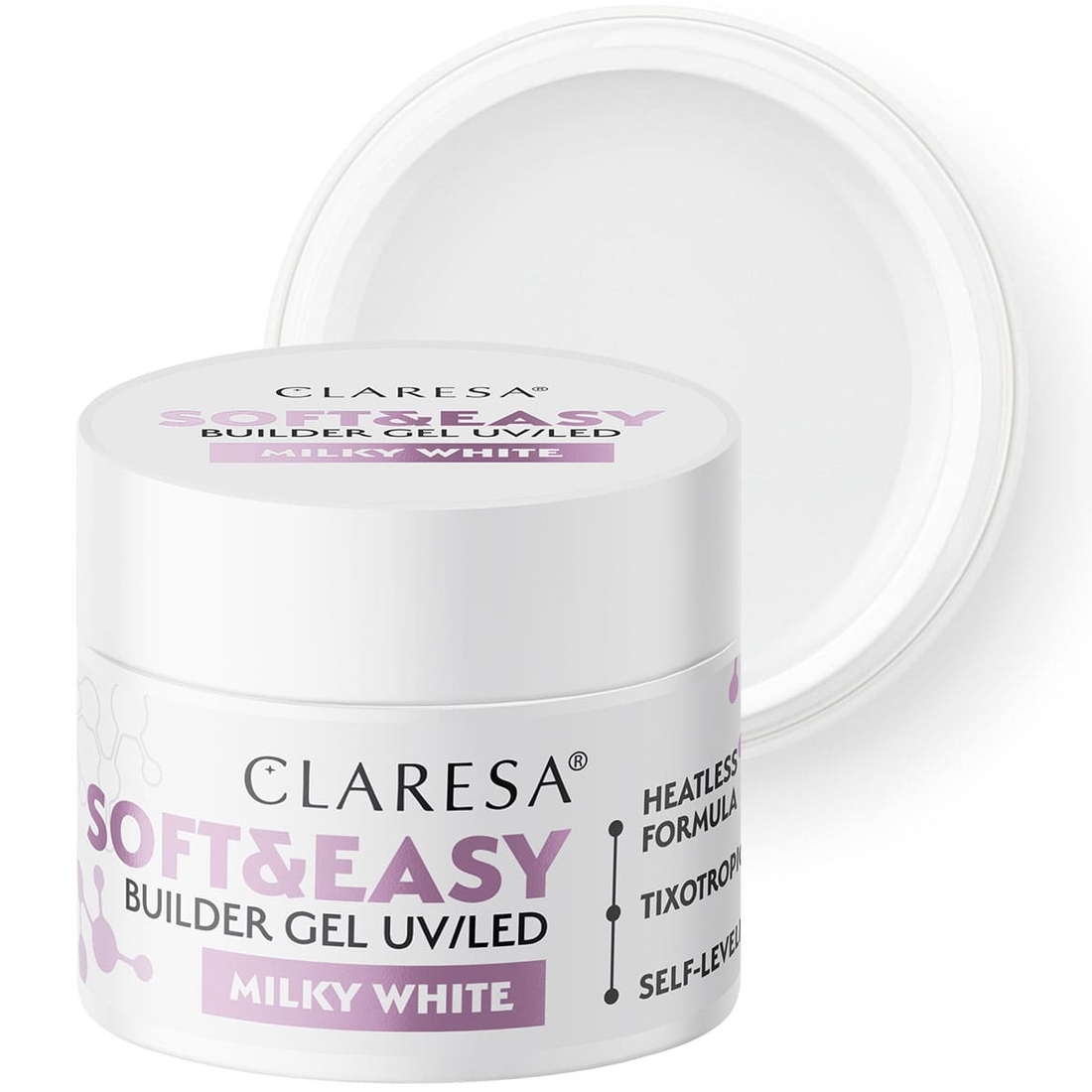 GROSSES Claresa Soft&Easy Builder milchig-weißes Nagelgel, 90 g