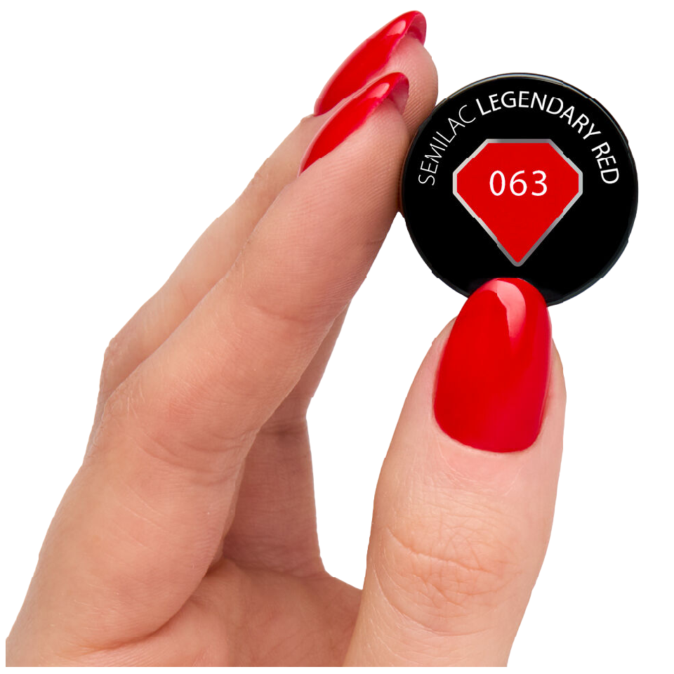 SEMILAC 063 Legendary Red UV-LED-Hybrid-Nagellack, 7 ml