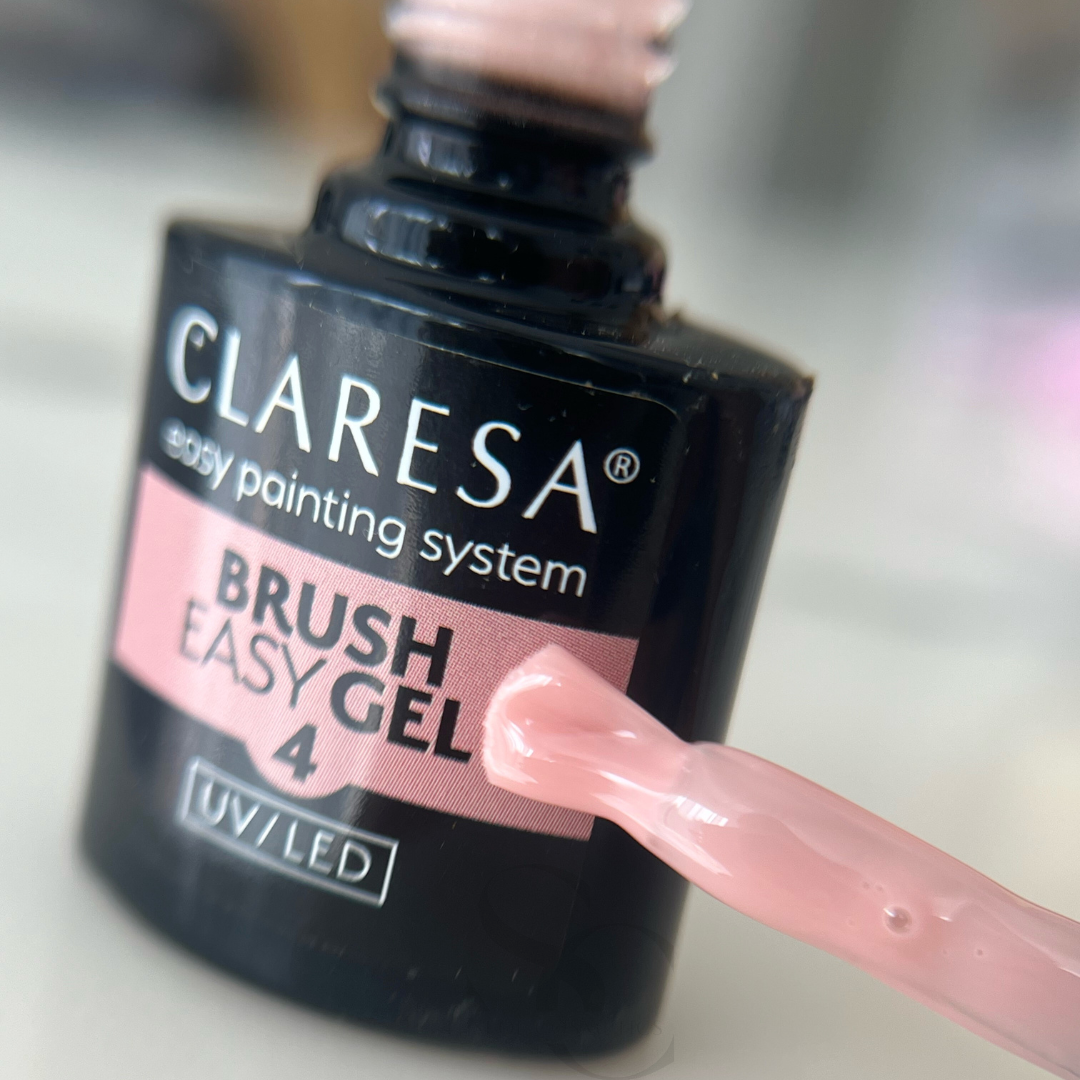 Claresa Nagelgel in der Flasche, Pinsel, Easy Gel 4, UV/LED, mittelbeige, 5 g