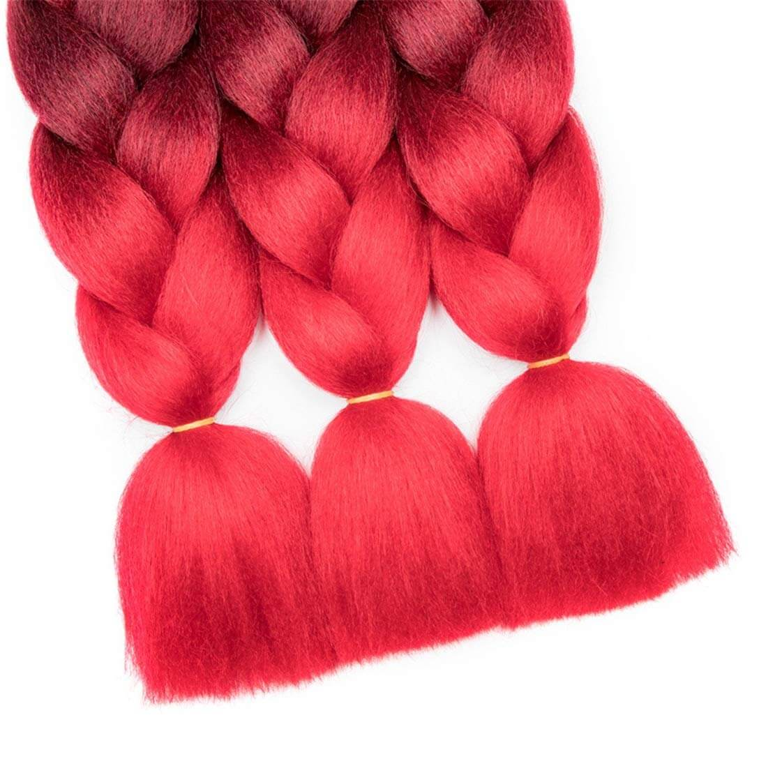 Kunsthaar für Zöpfe C6 Ombre Burgunder Zöpfe Boxer Braids