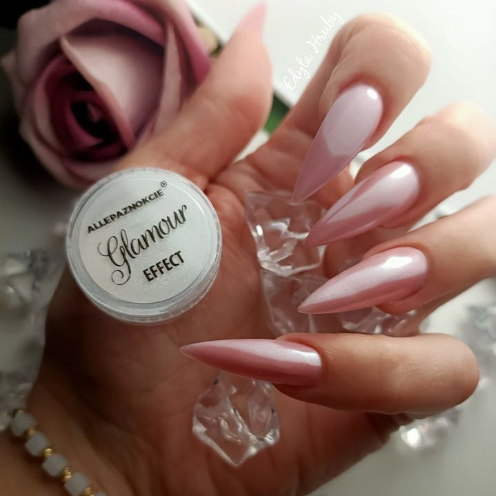 PEARL Nail Powder Glamour Effect SILVER 1 mit silbernem Schimmer