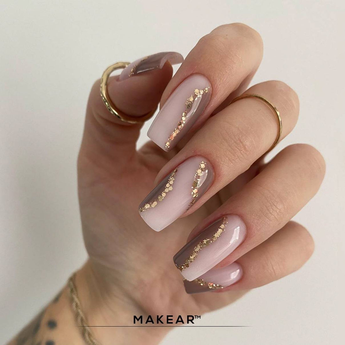 Makear S03 Hybrid-Nagellack, Glitzer-Kollektion, Golden Gold, 8 ml