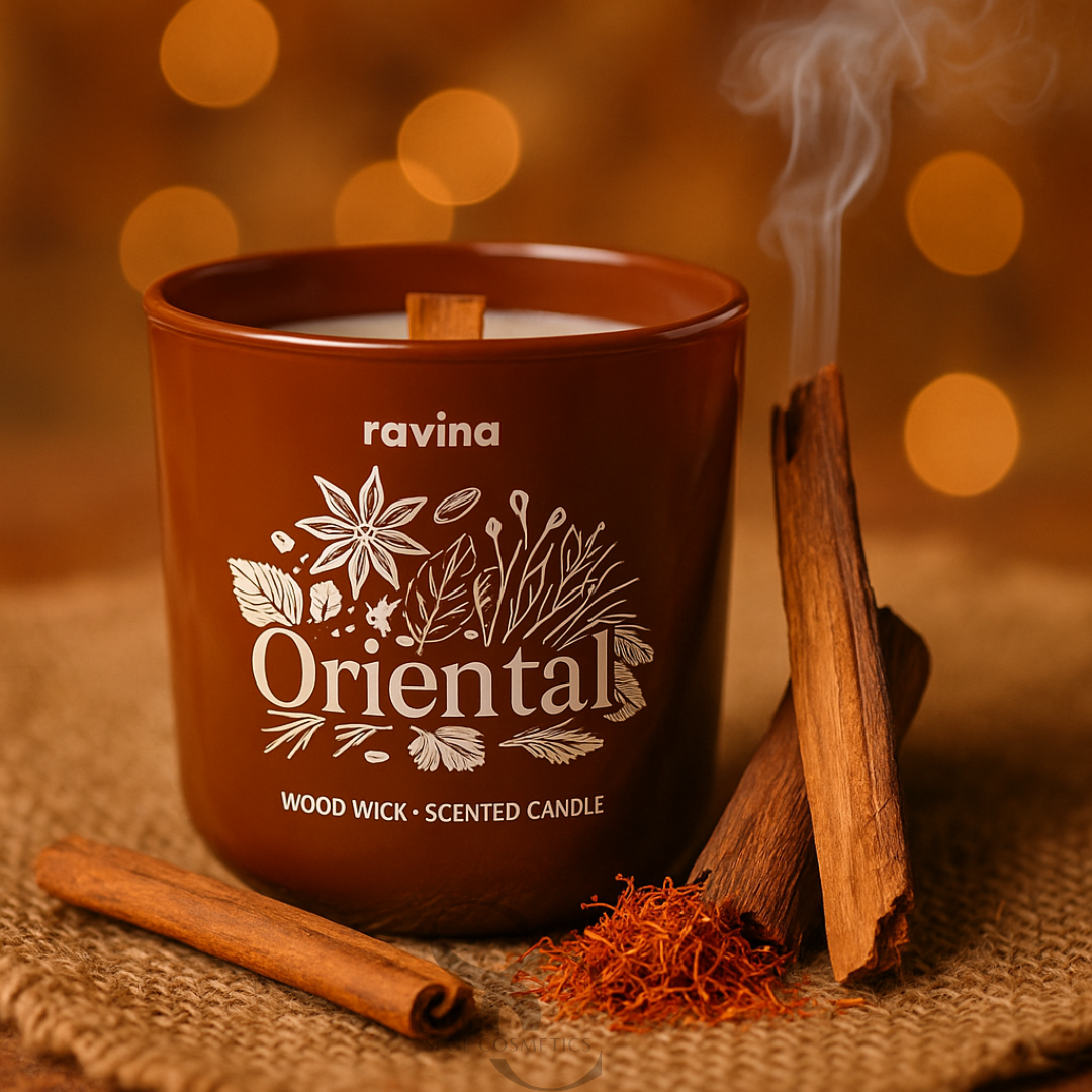 Ravina Soja-Duftkerze, 175 g, Holzdocht, orientalischer Holzdocht