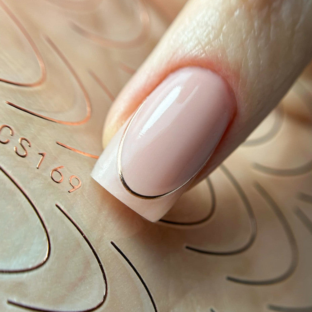 Selbstklebende Nagelsticker French Smile Line Roségold STZ-CS169