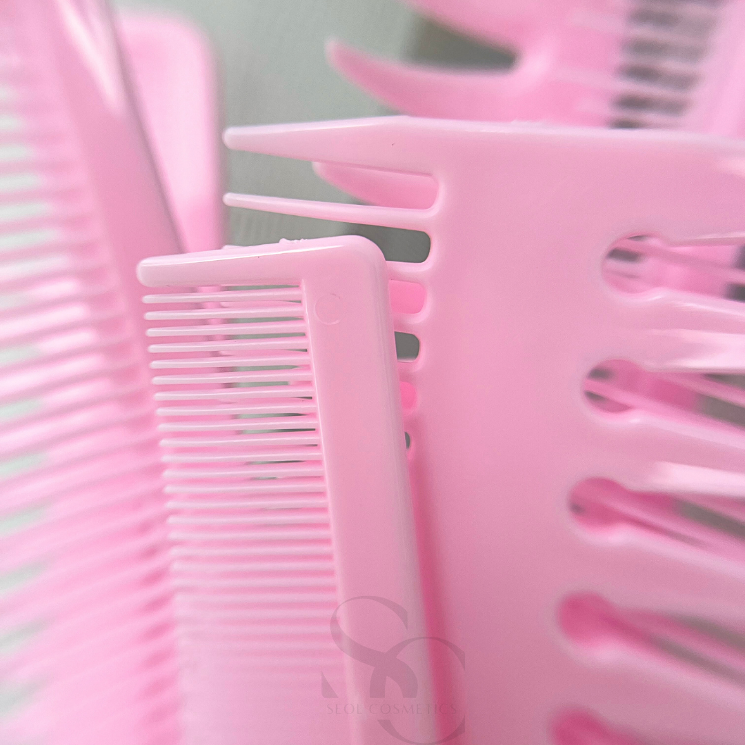 Set Kamm zum Kämmen von Haarfärbemasken rosa 8-tlg