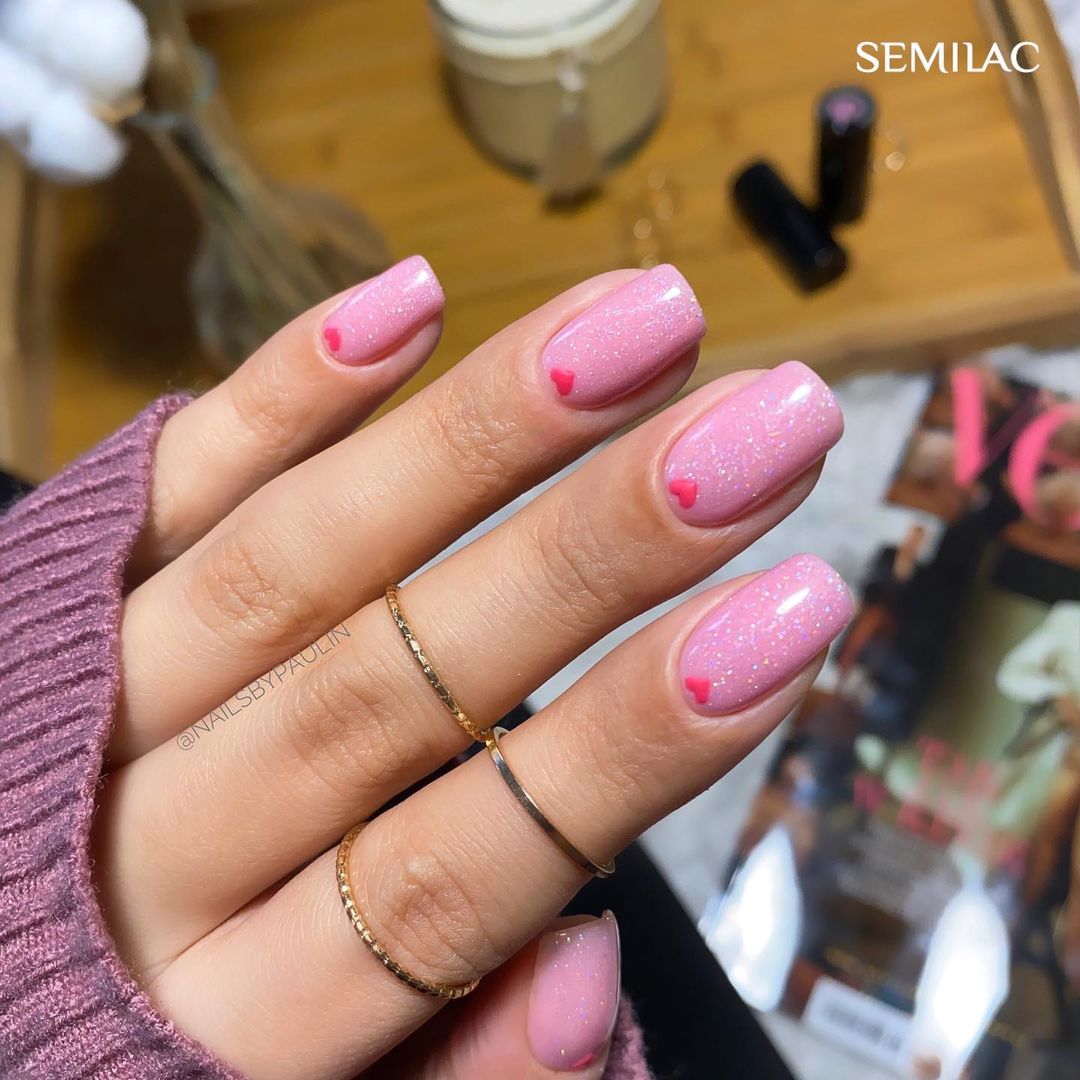 Semilac 319 Shimmer Dust Pink Hybrid-Nagellack, 7 ml