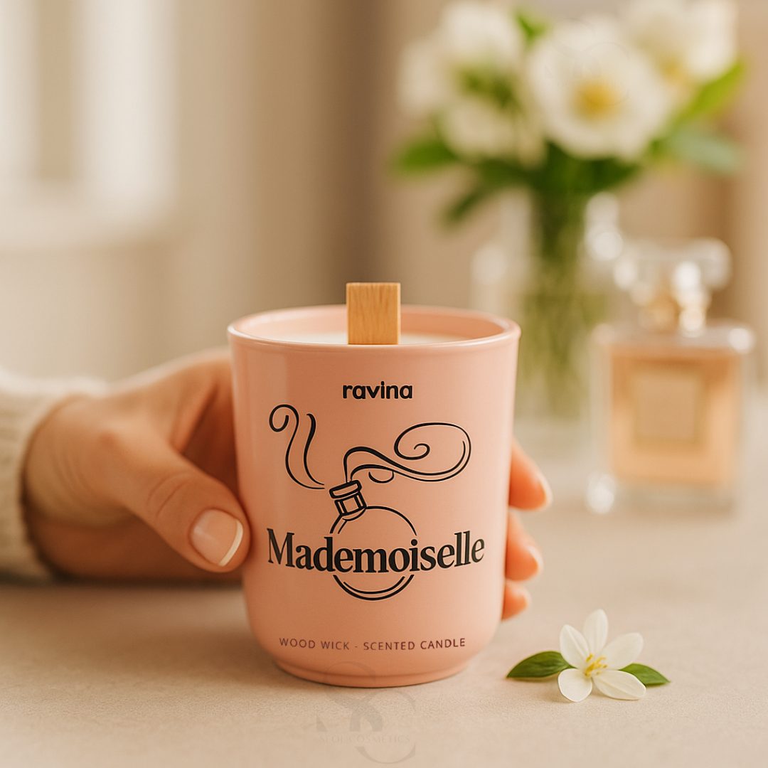 Ravina Soja-Duftkerze, 175 g, Holzdocht, Mademoiselle