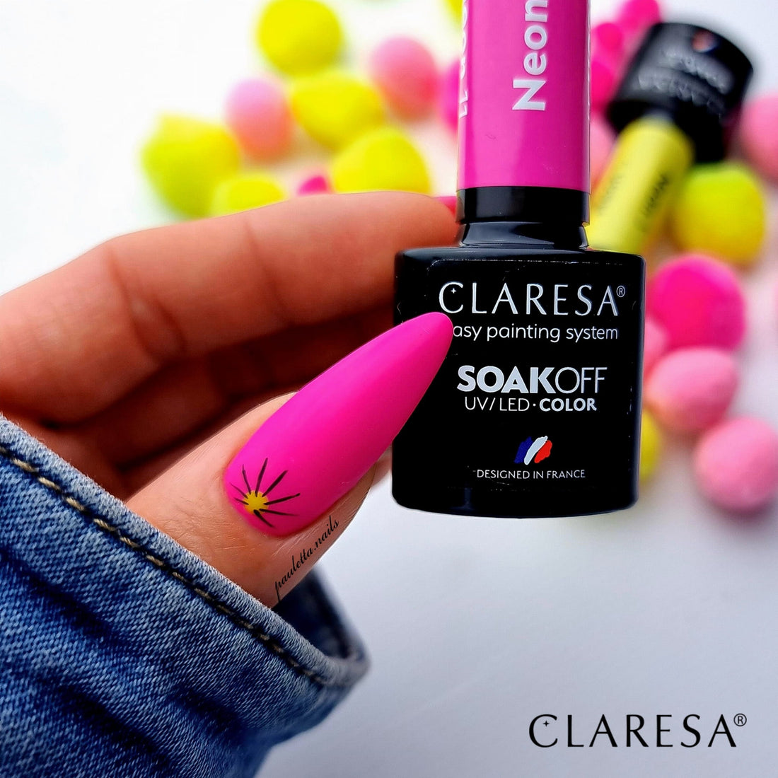 Claresa Hybrid Nagellack NEON 11 neon pink leuchtend