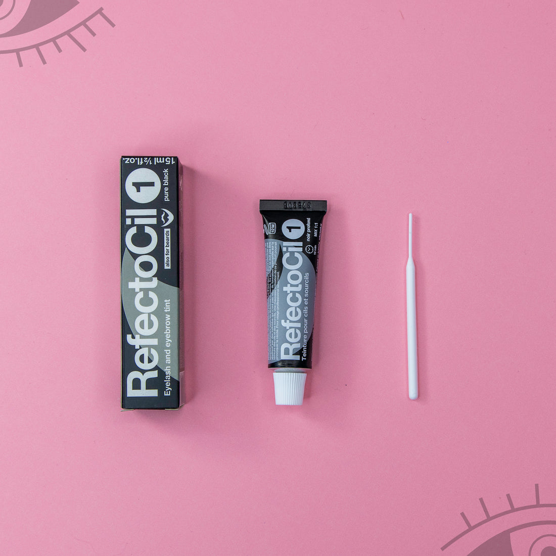 Henna-Set + Wasser + Pinsel + Glas REFECTOCIL BLACK 1 Augenbrauen-Henna SEOL Cosmetics