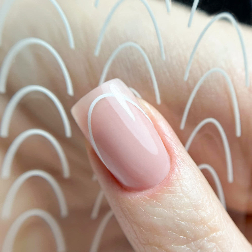 Selbstklebende Nagelsticker French Smile Line weiß STZ-CS169