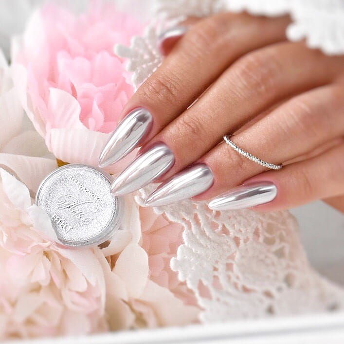 Nagelstaub GLASS SILVER Spiegeleffekt SILBER Silber