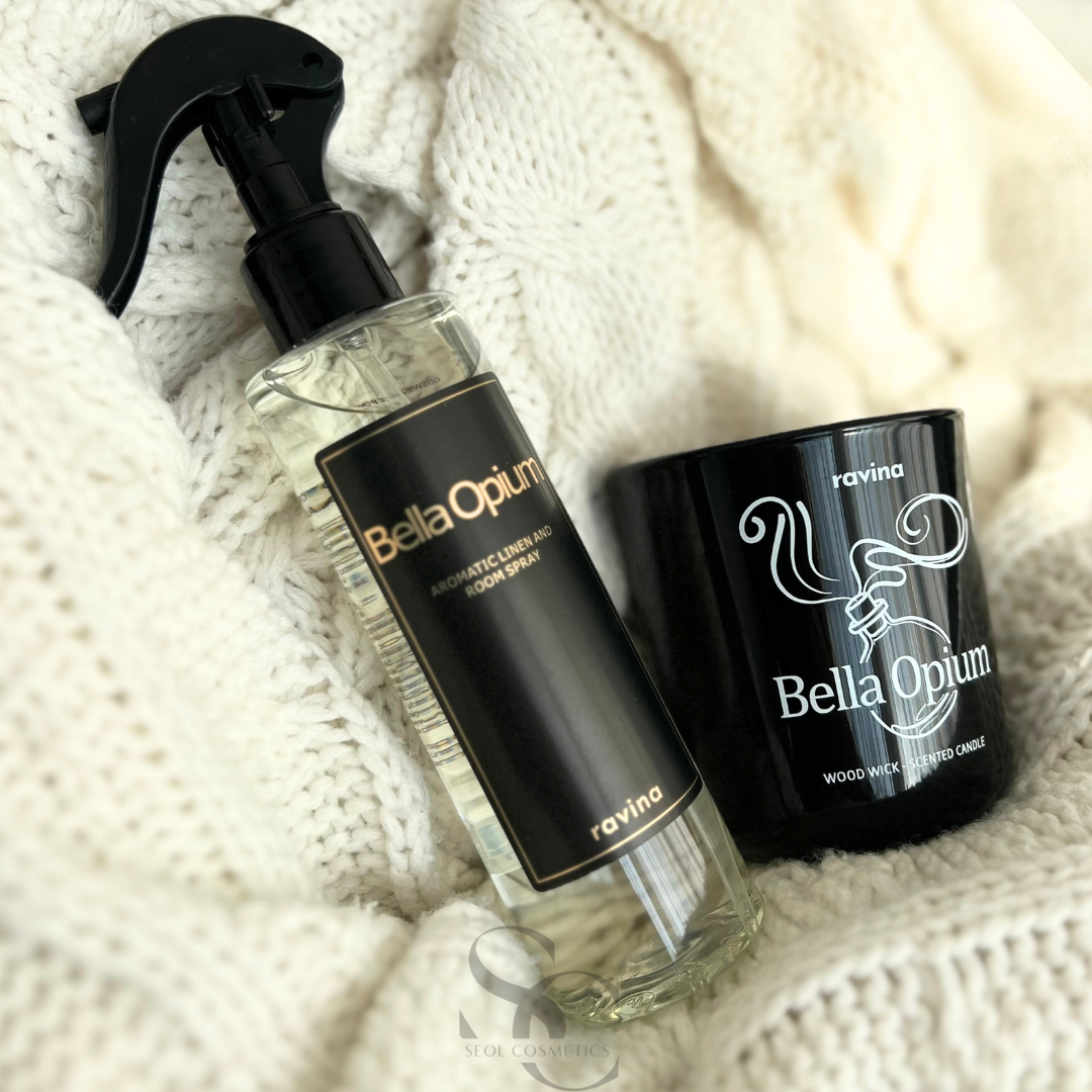 Ravina Geschenkset Sojakerze + Bella Opium Duftstäbchen