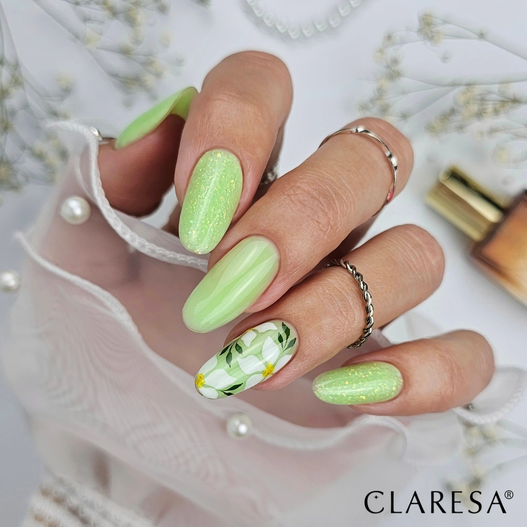 Claresa Gel in einer Flasche Nagelbürste Easy Gel mit Glitzer Pistazienpinsel