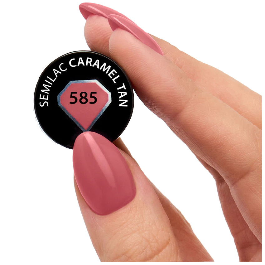 SEMILAC 585 Karamellbraun Hybrid-Nagellack, 7 ml