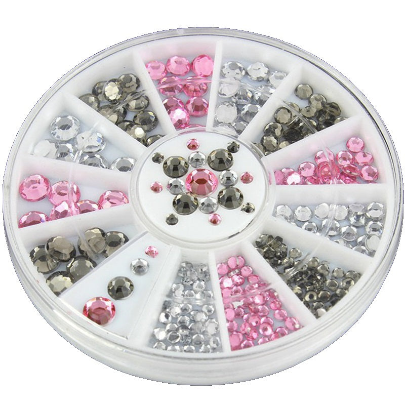 CAROUSEL Jet Zirkonia Rosa Kristalle - Muster 8