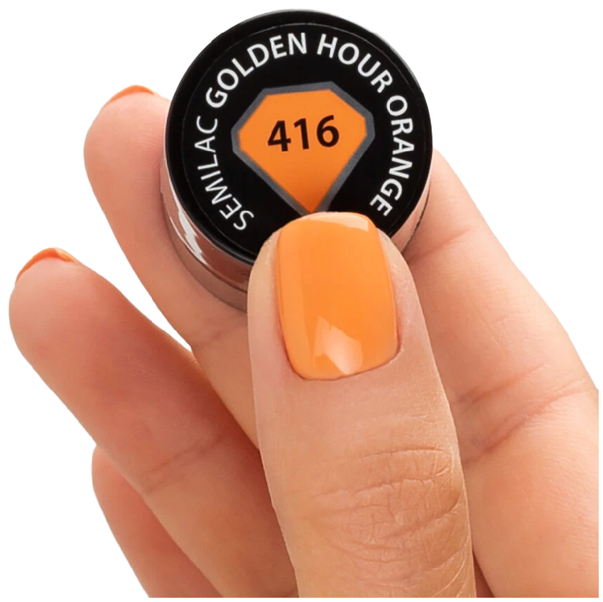 SEMILAC 416 Golden Hour Orange Hybrid-Nagellack, 7 ml