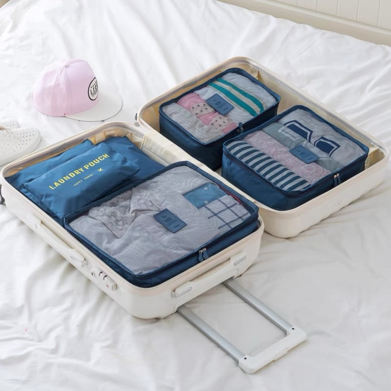 Reiseorganizer für Koffer Taschen Kleiderschränke MARINEBLAU 6 el Reisetaschen SEOL