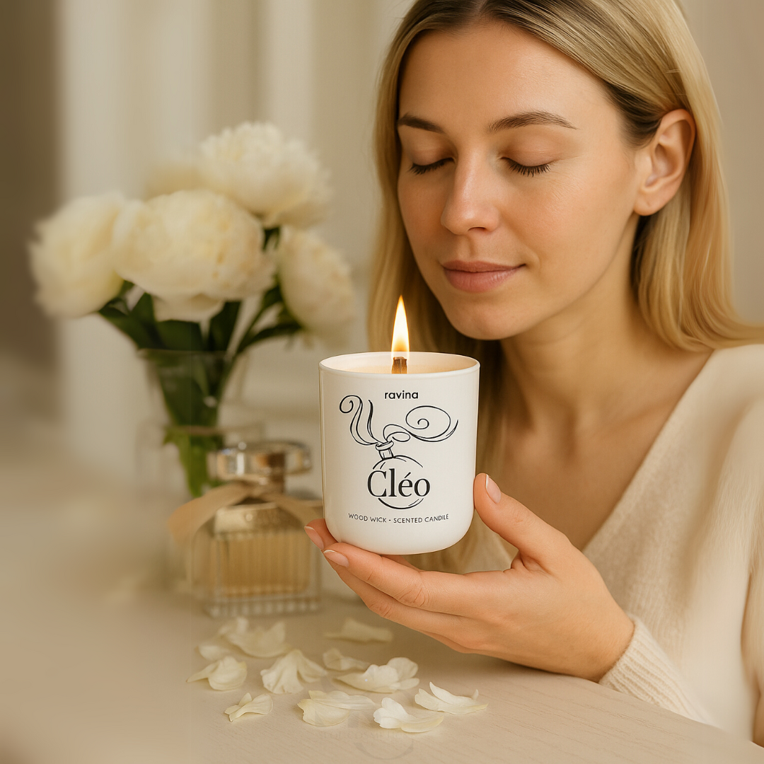Ravina Soja-Duftkerze, 175 g, Holzdocht, Cleo