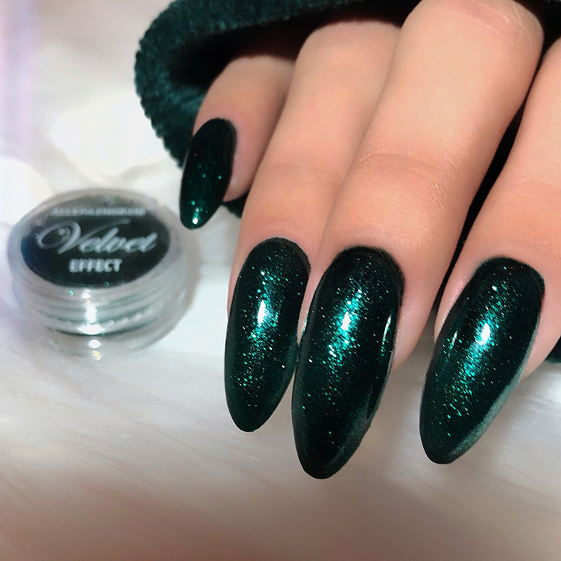 Nagelpulverflasche grün VELVET Nr. 11 grüner Glitzer für Dekorationen