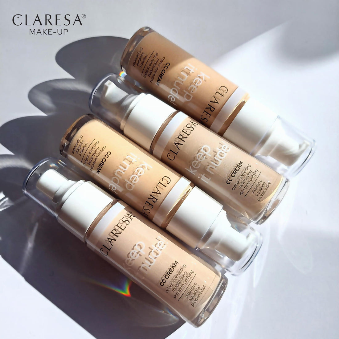 Claresa Creme-Foundation, HALTEN SIE ES NACKT! 102 WARM MITTEL