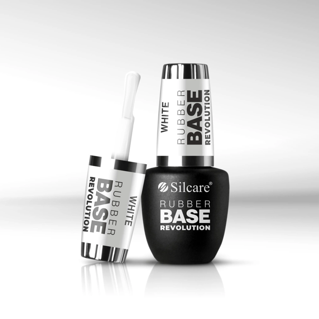 Silcare Nagelbasis-Hybridlack Rubber Base Revolution Weiß 9ml