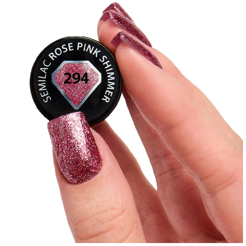 Semilac 294 ROSE PINK SHIMMER Hybrid-Nagellack, 7 ml