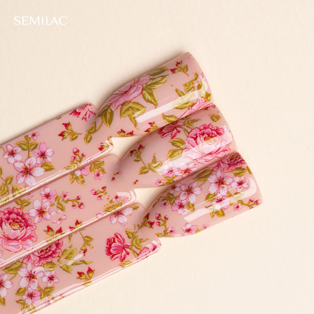 Semilac Nagel-Transferfolie 34 BLOOMING FLOWERS Rosen