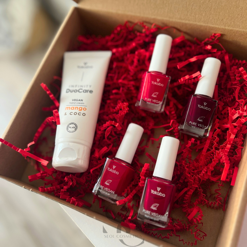 Yokaba Geschenkset DuoCare Mango Handcreme Kosmetikset + 4 Nagellacke