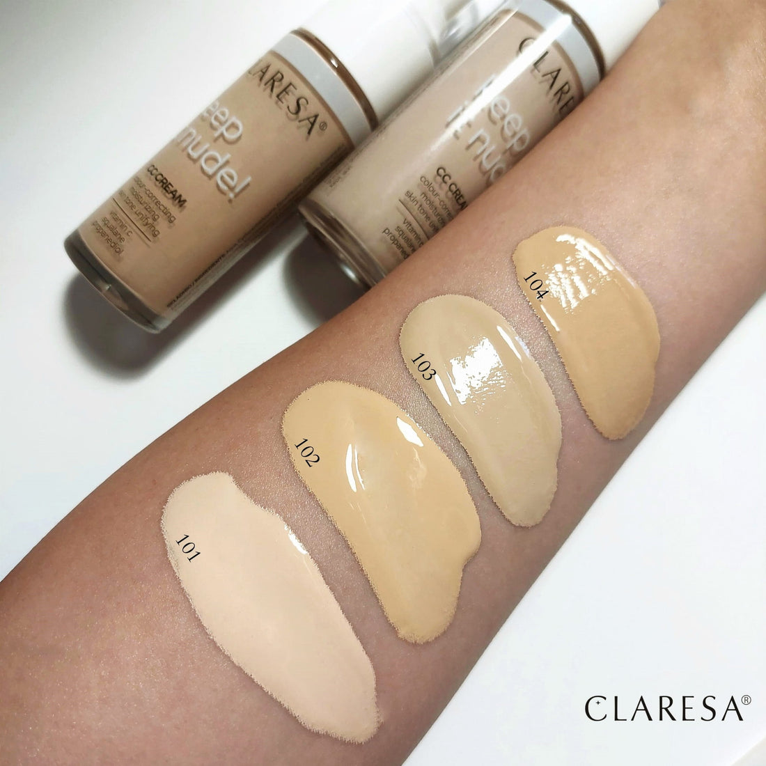 Claresa Creme-Foundation, HALTEN SIE ES NACKT! 101 LICHT