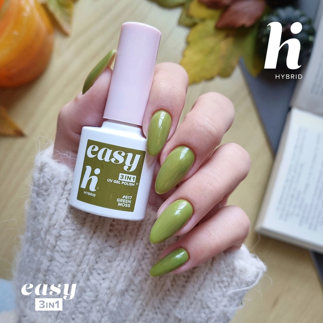 HI HYBRID EASY 3in1 #617 Green Moss Hybrid-Nagellack 5ml