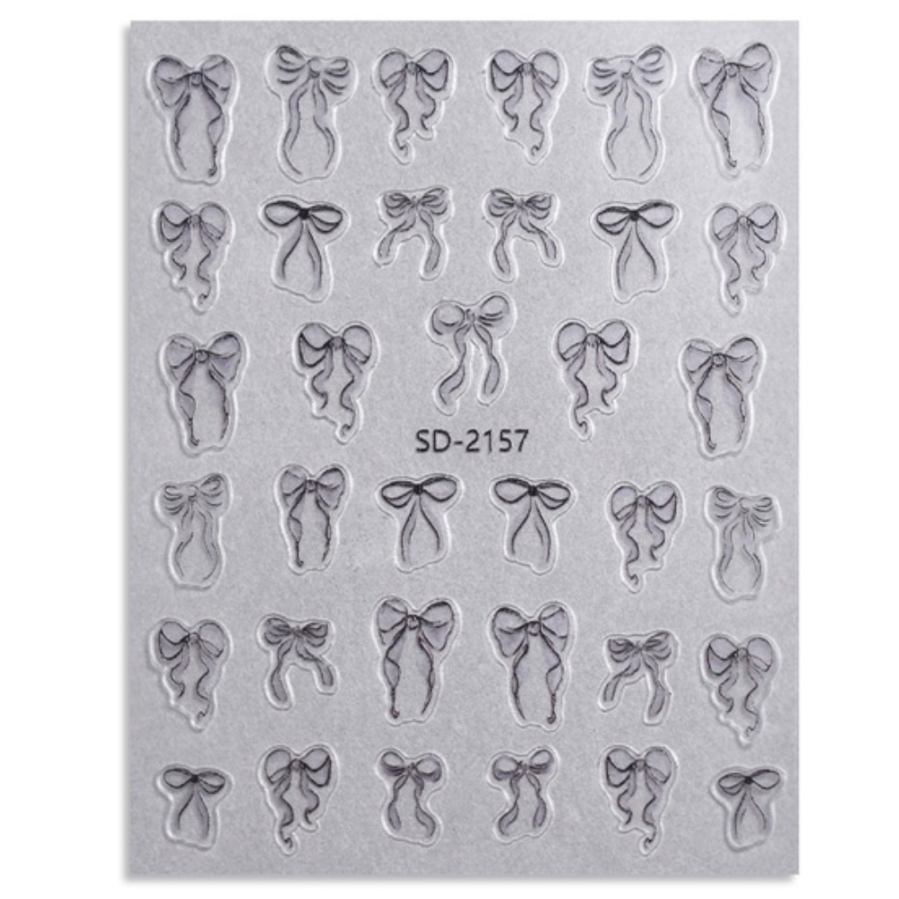 Selbstklebende Nagelsticker Schleifen schwarz SD-2157 für 5D Dekorationen