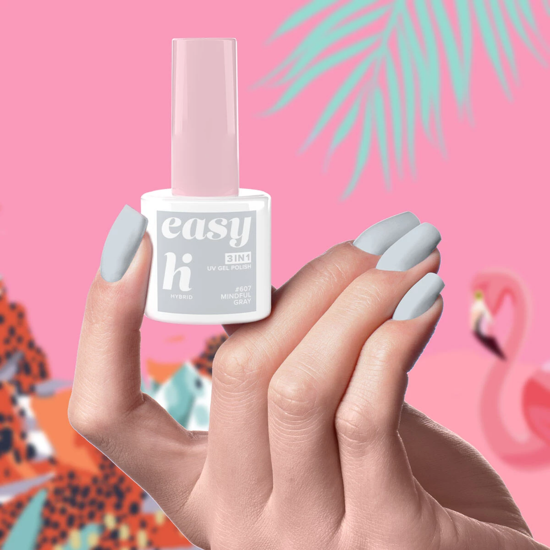 HI HYBRID EASY 3in1 #607 Mindful Gray Hybrid-Nagellack, 5 ml