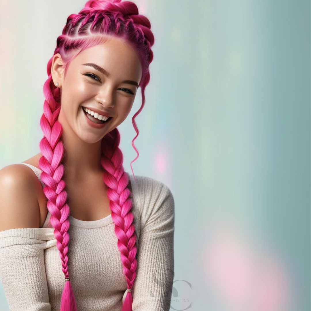 Kunsthaar für Zöpfe A18 Fuchsia pinke Zöpfe Boxer Braids