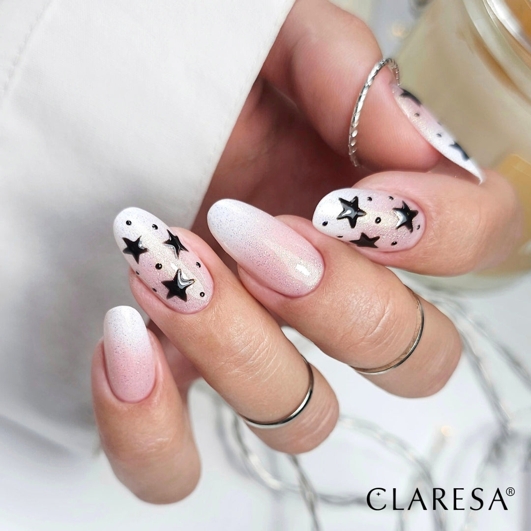 Claresa Hybrid Nagellack MYSTIC AURA 8 schwarz mit Folie