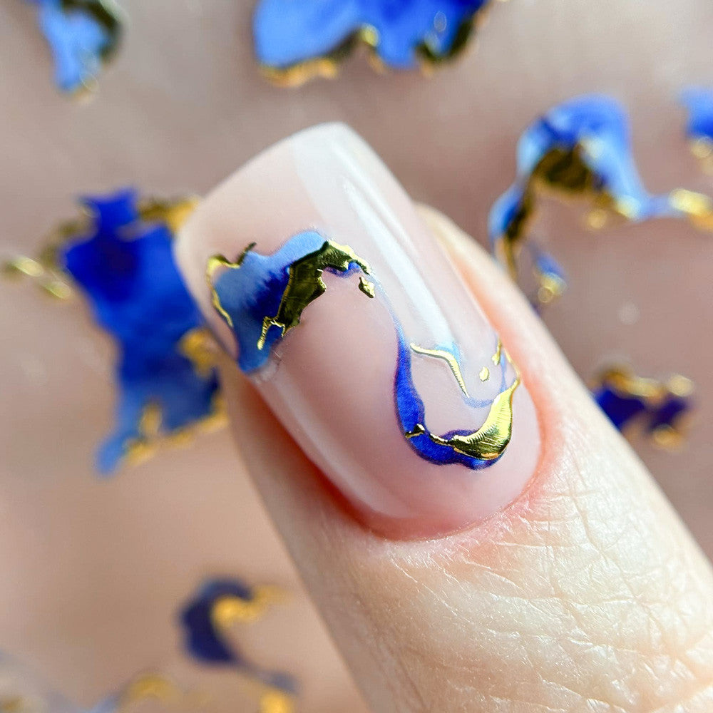 Marmorblaue Nagelaufkleber TH-1443 Marmorblau