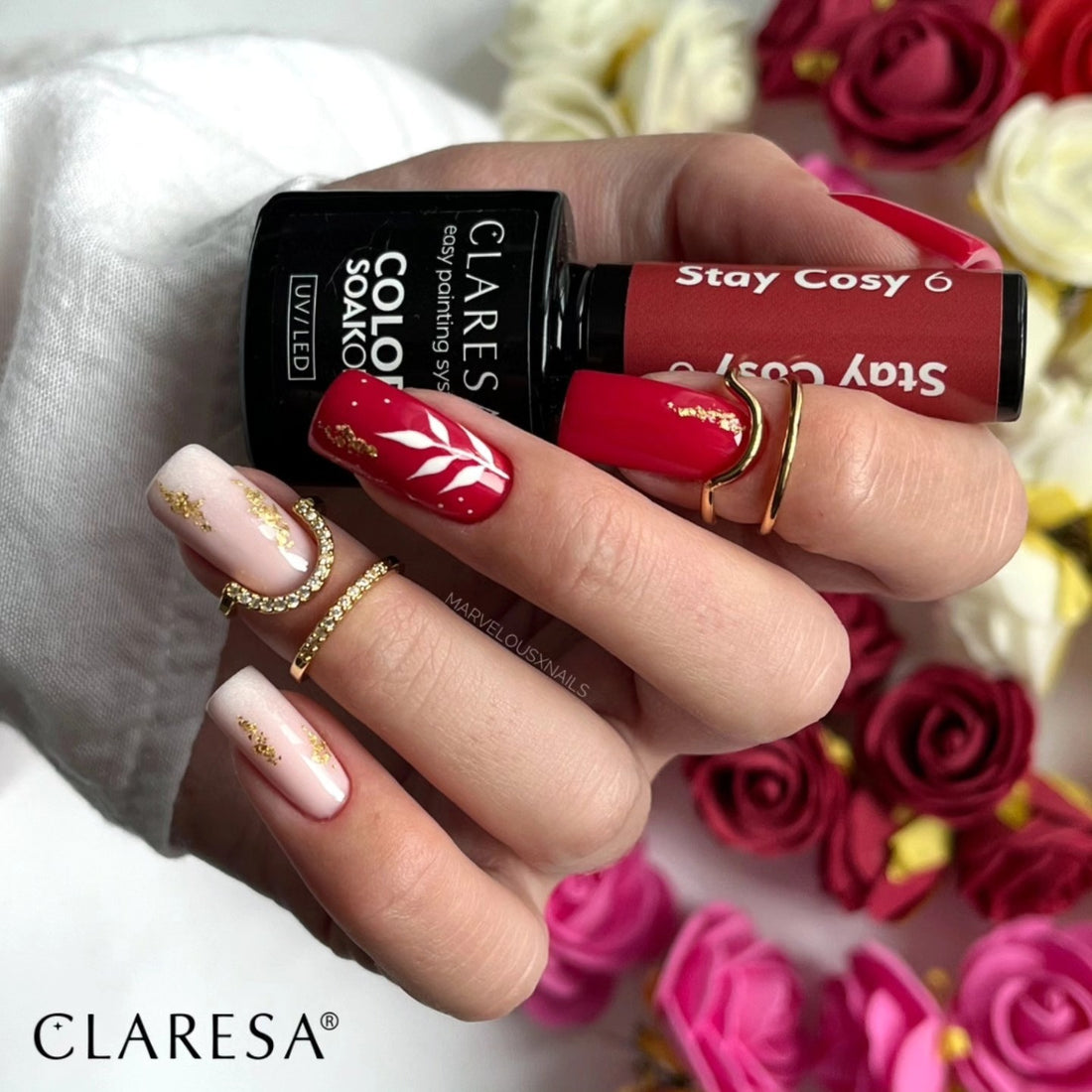 Claresa Hybrid Nagellack STAY COSY 6 Himbeerrot