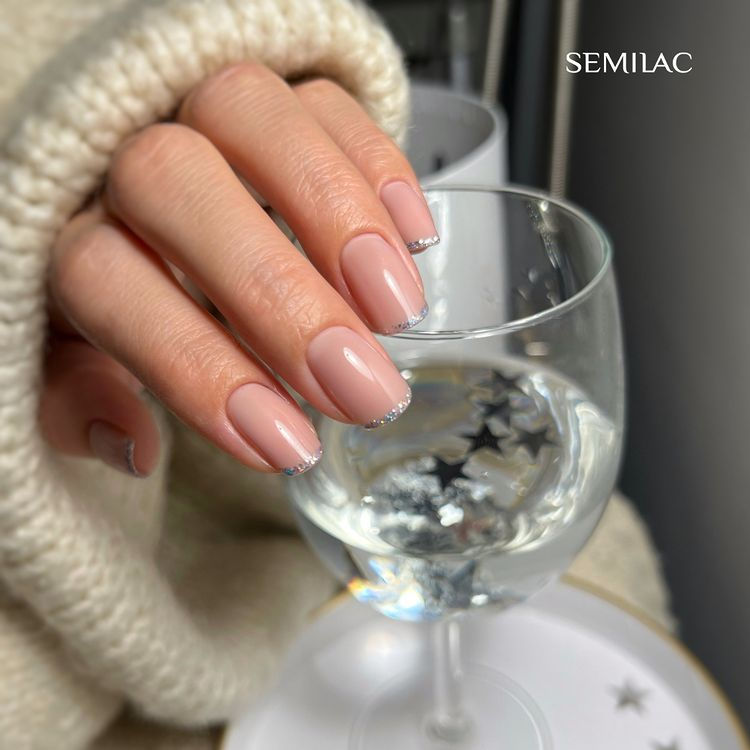 SEMILAC 460 Silver Fireworks Hybrid-Nagellack, 7 ml, Silber-Flash-Effekt