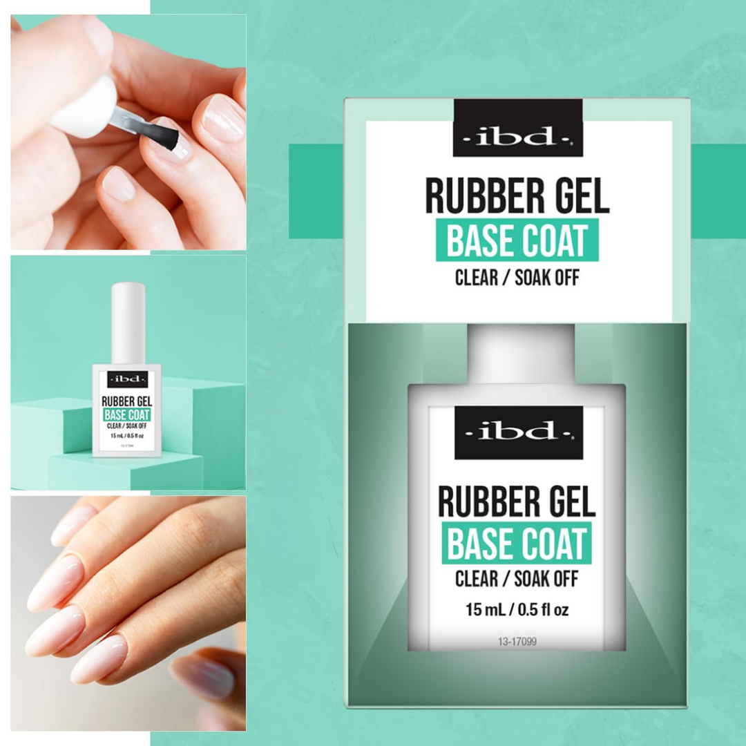 IBD Rubber Gel Base Coat Klarer Soak-Off-Hybrid-Nagellack, 15 ml
