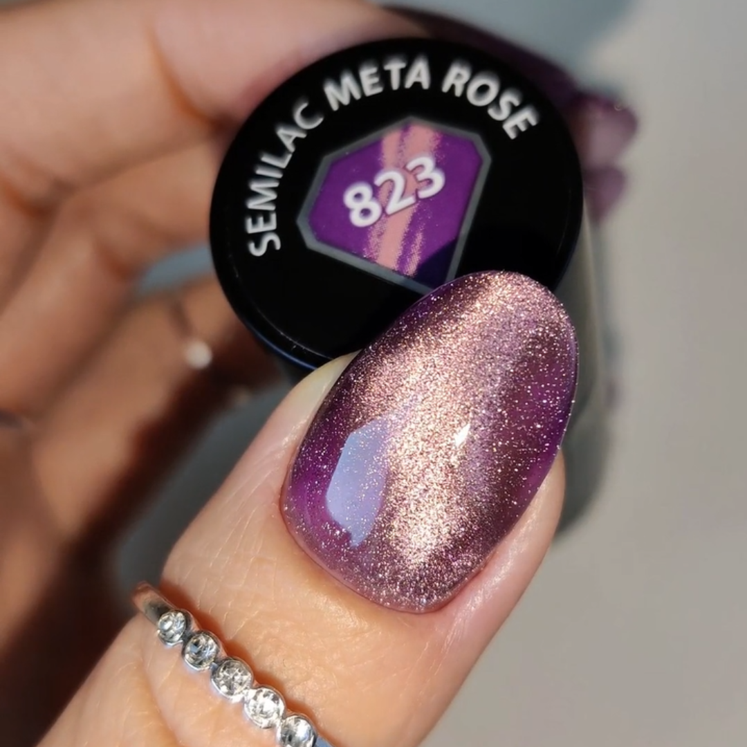 SEMILAC 823 Meta Rose Galaxy Flash Magnetischer Hybrid-Nagellack