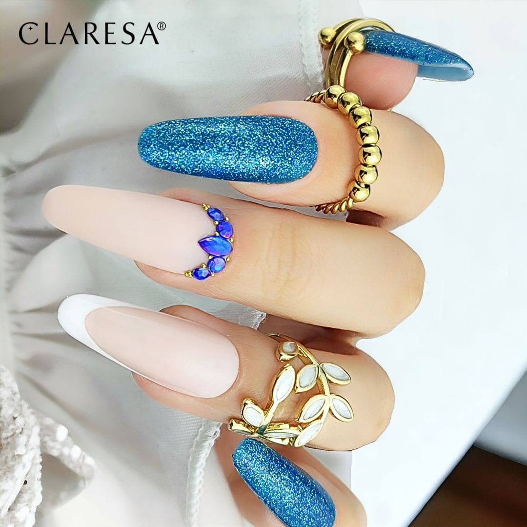Claresa MAKE A WISH 7 Hybrid-Nagellack, Glitzerblau