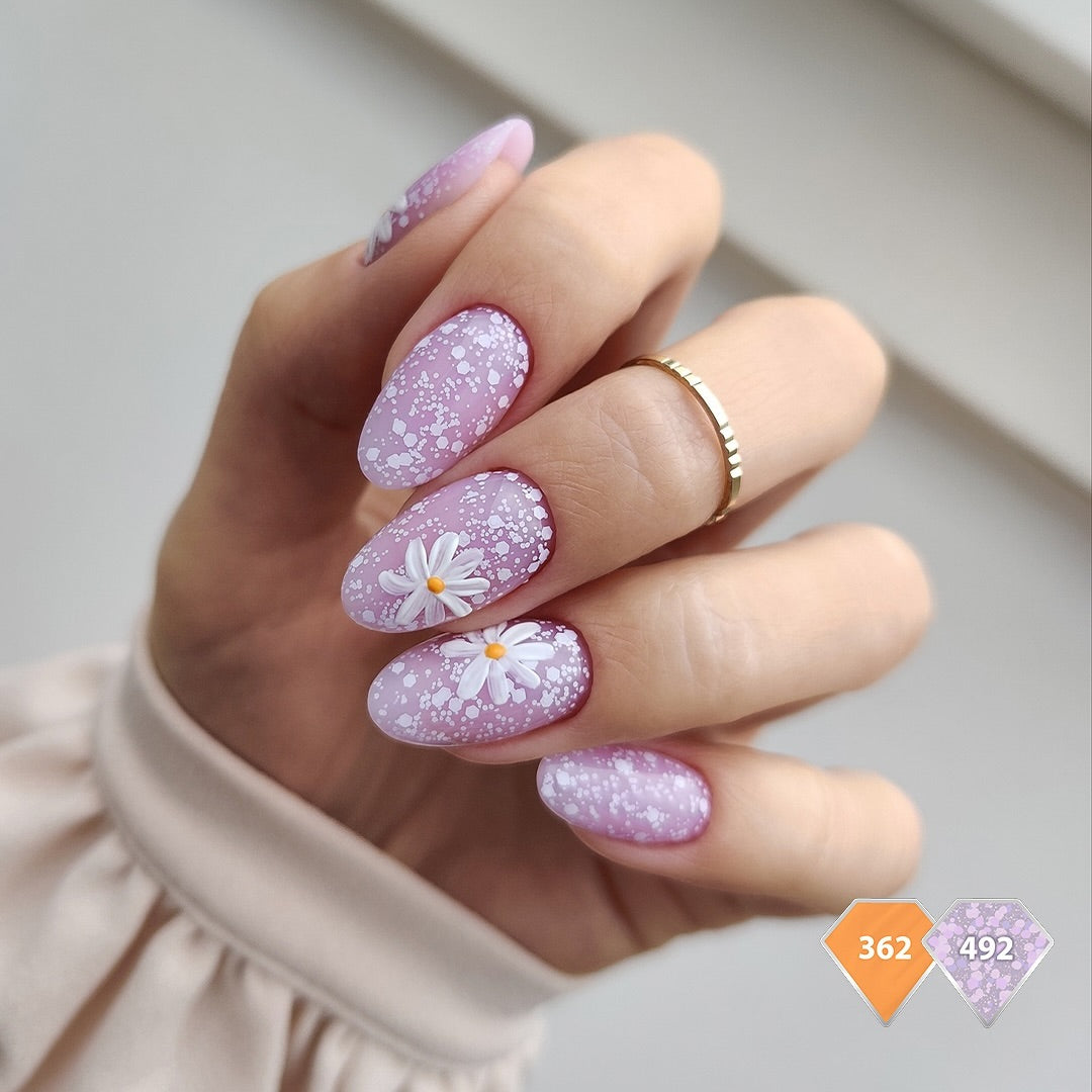 SEMILAC 492 Icy Lavender Bliss Hybrid-Nagellack, 7 ml, Crushed Ice