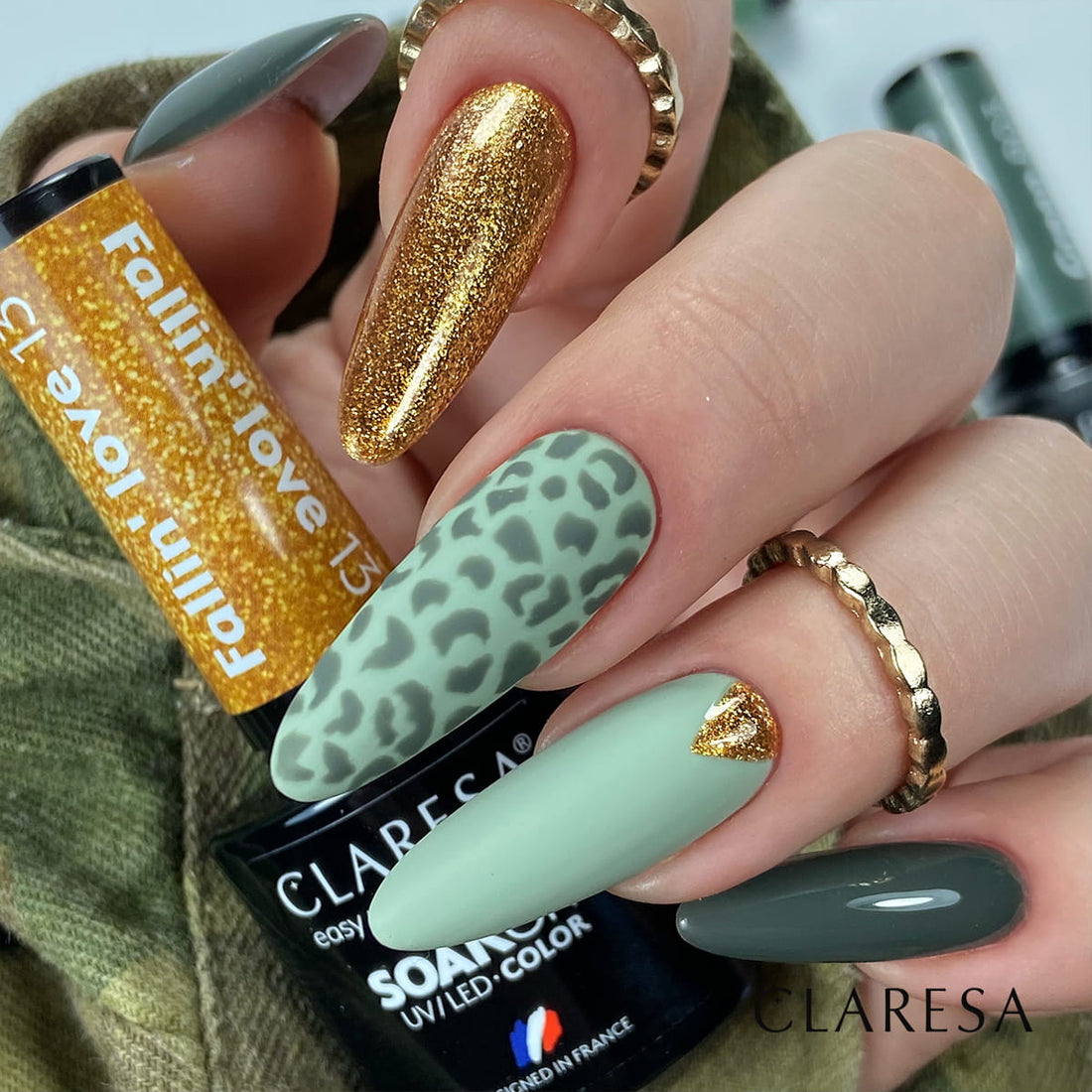Claresa Hybrid Nagellack FALLIN LOVE 13 Goldglitter